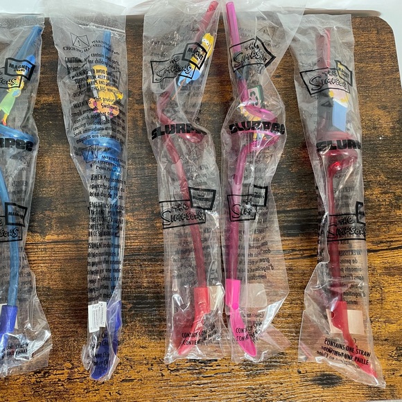 SOLD The Simpsons Movie 7-11 magnet slurpee straws all 6 - Picture 2 of 2
